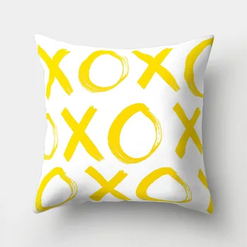 CUSCOV ew mados geltona paprastų geometrinių poliesteris sofos pagalvėlė padengti užvalkalas super minkšta pagalvėlė pagalvėlė padengti