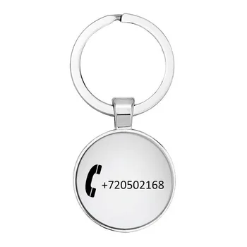 Custom Graviruotas Keychain Nerūdijančio Plieno Asmeninį Dovanų Individualų Telefono Numerį Anti-lost paketų prižiūrėtojų raktinę Klavišą Grandinės Žiedas