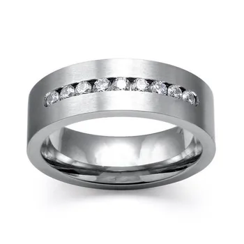 Custom Made Crystal Pora Žiedas Vyrai Moterys Mados Romantiškas Sužadėtuves Užrašu Žiedas iš titano, Nerūdijančio Plieno, Valentino Dovana