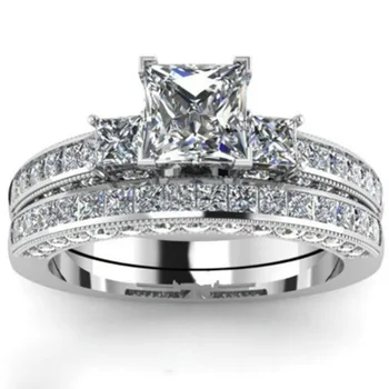 Custom Made Crystal Pora Žiedas Vyrai Moterys Mados Romantiškas Sužadėtuves Užrašu Žiedas iš titano, Nerūdijančio Plieno, Valentino Dovana
