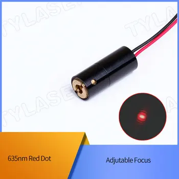 D8X20mm Reguliuojamas Dėmesio 635nm 1 mw 5mW 10 mw Red Dot Lazerinio Diodo Modulio Pramoninės Klasės ACC Vairuotojo TYLASERS