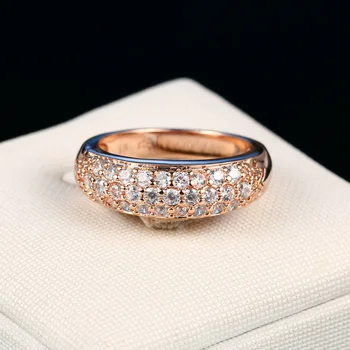 Dalyvavimas vestuvių žiedas mados populiarus rose gold cirkonis moterų žiedas šalis, žavesio priedai meilužio dovana