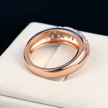 Dalyvavimas vestuvių žiedas mados populiarus rose gold cirkonis moterų žiedas šalis, žavesio priedai meilužio dovana