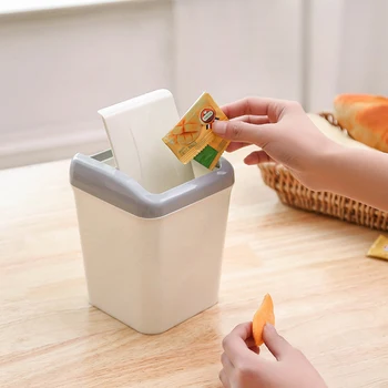 Darbalaukio Kibirą Mielas Šiukšlių talpinimo Kambarį Kavos staliukas su Dangčiu Mažų Popieriaus Krepšelį Mini Flip Plastiko Šiukšlių Maišelis