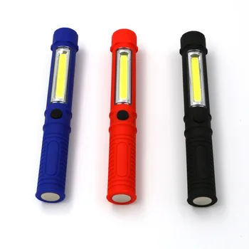 Daugiafunkcis COB LED Mini Pen Šviesos Darbo Inspekcijos LED Žibintuvėlį, Fakelą Lempa Apačioje Magnetas ir Įrašą Juoda/Raudona/Mėlyna