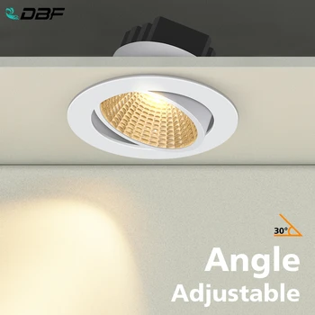 [DBF]Juoda/Balta Kėbulo Embedded Pritemdomi LED Downlight COB 6W 9W 12W 15W LED Spot Šviesos diodų (LED) Apdailos Lubų Lempa AC 110V/220V