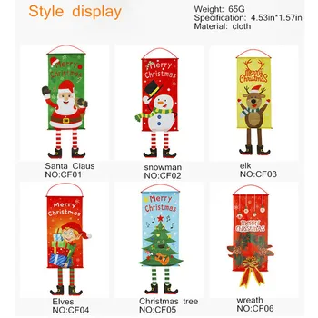 Dekoracija Namuose Merry Xmas Priebučio Duris Reklama Kabo medžiaga Ornamentu Linksmų Kalėdų Navidad 