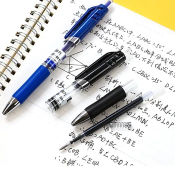 Deli Gelio rašiklis 3 Vnt 0,5 mm Raštinės Reikmenys gelio rašikliai studentams rašyti Juoda Raudona Mėlyna Aukštos kokybės gelio rašiklio šerdelės