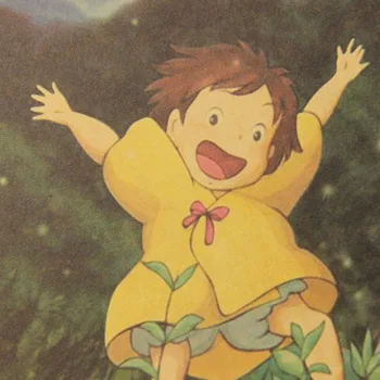 Derliaus Animacinių Filmų Anime Totoro Plakatas Kavinė Vaikas Namų Dekoro Retro Kraft Popieriaus Siena Lipdukas 51.5X36cm