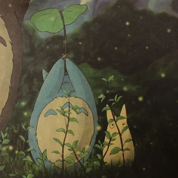 Derliaus Animacinių Filmų Anime Totoro Plakatas Kavinė Vaikas Namų Dekoro Retro Kraft Popieriaus Siena Lipdukas 51.5X36cm