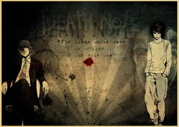 Derliaus Death Note Anime ir Animacinių filmų retro plakatai namų dekoro kraft sienos popieriaus Aukštos Kokybės Dažymas sienų lipdukai