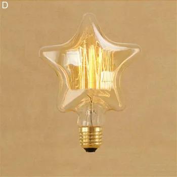 Derliaus Edison Lemputes A19 G95 Diamond Voverė, Kaitinamosios Lemputės Šviesą Penkių žvaigždučių Širdies Spiralės 40W Kaitrinė lemputė 220V 240V
