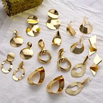 Derliaus Geometrinis Lydinio Lašas Auskarai Mados Moterų Aukso Metalo Perdėti Auskarai 2020 Madinga Earings Papuošalai Dovana