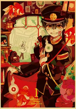 Derliaus Japonų Anime Jibaku Shounen Hanako-kun Retro plakato Namų Kambarį apdailos Kraft Plakatas, Tapyba Sienos Lipdukai