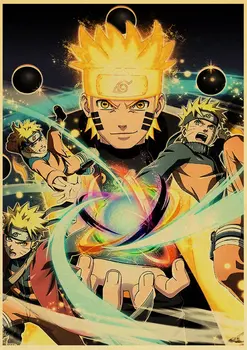 Derliaus Naruto Anime Plakatus Retro Plakatai, Kraft Popierius, Dekoratyvinis Dažymas Namo Kambario Dekoro Siena Lipdukas Gerbėjai Kolekcija