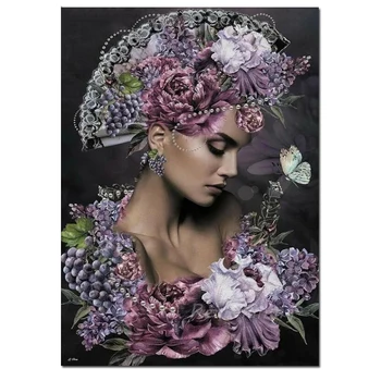 Diamond siuvinėjimo iris gėlių moteris kryželiu 