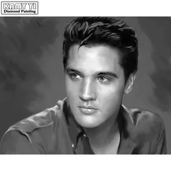 Diamond Tapybos Elvis Presley Star Pilna Deimantų, Siuvinėjimo Modelio Cirkonio Retro Dekoro Rankdarbiams 