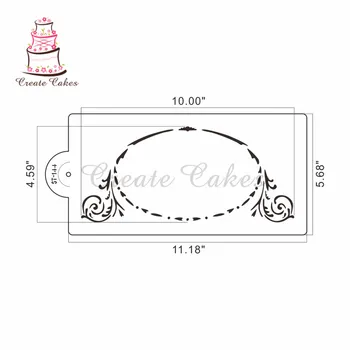 Didelis Ovalo formos Monograma Tortas Trafaretas už Torto Viršų ir Torto Šonų Apdaila Plastikinių Trafaretas Dažymo Šabloną Pelėsių Minkštas Įrankiai