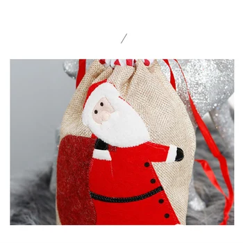 Didelės Drobės Maišelį Kalėdinė Dekoracija Lino Gyvulių Elnių Siuvinėjimo Vaikų Dovanų Maišelį Saldainių Saugojimo Krepšys Namų Dekoro Kalėdos