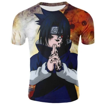 Didmeninė 2020 metų Vasaros Vaikų Naujasis Japonijos Anime Naruto Uchiha Sasuke Itachi Berniukas 3D Spausdinimo Vyrų Meisure T-Shirt