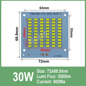 Didmeninė led floodling apšvietimo šaltinis, SMD5730 chip aliuminio pagrindo plokštė, Pilna galia 10W 20W 30W 50W 100W 150W už prožektorius