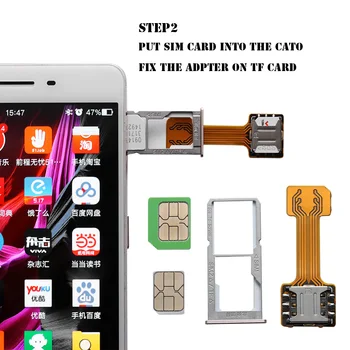 Didmeninės Kainos Universalus Praktinis TF Hibridas Sim kortelės Lizdas dvi SIM Extender Kortelė, Adapteris Micro SD Extender 