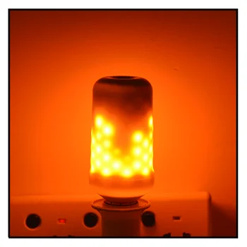 Dinaminis Liepsnos Mirgėjimas LED Lemputės Emuliacija Ugnis Liepsna lempa Atostogų Chirstmas Apdailos Naktį lemputė E27 E14 85V-265V