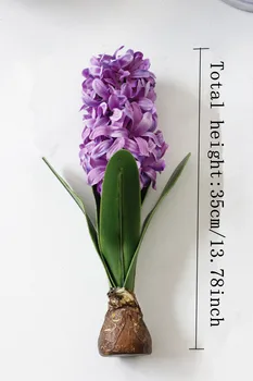 Dirbtinių Gėlių Hiacintas su Lemputės Šilko Gėlių Modeliavimas Lapų Vestuvių Sodo Dekoro Namų Stalo Accessories Augalų 1pc