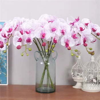 Dirbtinės Gėlės PU Nekilnojamojo Touch Drugelių Orchidėja, Naujas Namas Namo Vestuvių Šventė Apdailos Phalaenopsis 