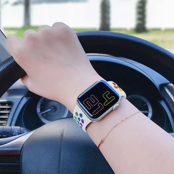 Dirželis apple watch band 44mm 40mm correa 42mm 38mm silikono iwatch juosta Pasididžiavimas Edition apyrankė 