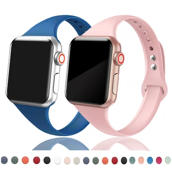 Dirželis Apple žiūrėti 6 juostos 44MM 40MM 38MM 42MM Silikono diržas Slim Sporto apyrankę Watchband už correa iwatch series 5 4 3 6 SE