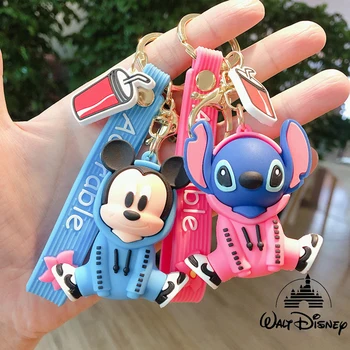 Disney Pelės Piakchu Pav Lėlės Key Chain Mergaitėms Maišelį Pakabukai Automobilių Pakabukas Keyrings Animacinių Filmų Dygsnio Mickey Minnie Keychains