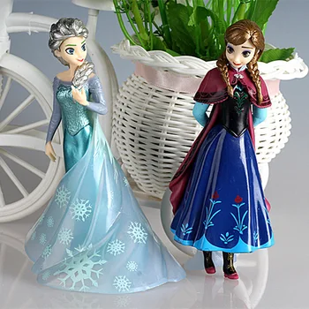 Disney Princesė animacinių filmų modelis Užšaldyti tortas automobilių apdailos mergina dovana lėlės žaislas Elsa figūrėlės miniatiūros vaikams, suvenyrų