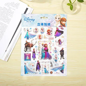 Disney Princesė Lipdukai Vaikams Kūdikių Mados Užšaldyti Anna Elsa Sofija Mickey Mouse 3D Burbulas Lipdukai 