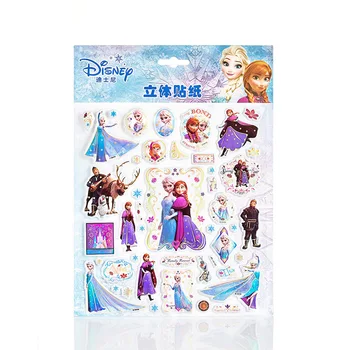 Disney Princesė Lipdukai Vaikams Kūdikių Mados Užšaldyti Anna Elsa Sofija Mickey Mouse 3D Burbulas Lipdukai 