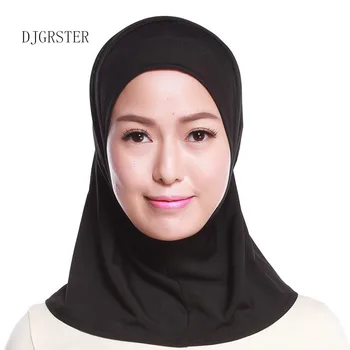 DJGRSTER 2020 Naujausias Vasaros Stiliaus Mados Islamo Turbaną Galvos Dėvėti Skrybėlę Underscarf Hijab Visiškai Padengti Vidinį Musulmonų Medvilnės Hijab Bžūp