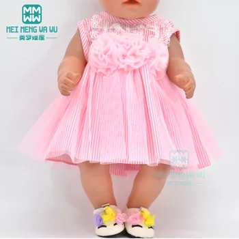 Drabužių lėlės tinka 43cm baby žaislas naujas gimęs lėlės ir Amerikiečių lėlės drabužių mados Pink rose suknelė, sijonas princesė suknelė