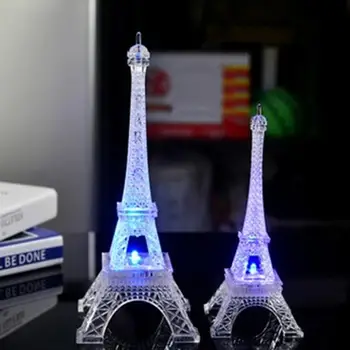 Draugo Dovana Šviesos Eifelio Bokštas Naktį Šviesos Paryžiaus Stiliaus Apdaila LED Lempos Mados Spalvinga Lentelė Šviesos Miegamasis Akrilo Šviesos
