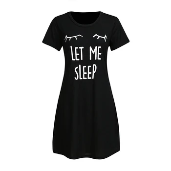 Dropshipping Moterų Sleepwear Mielas Miego Marškinėliai Spausdinami Naktį Suknelė trumpomis Rankovėmis naktiniai drabužiai 24H laivas