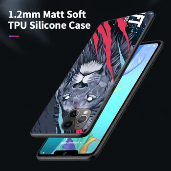 Drugelis Matinis Silikonas Samsung S20 Ultra S20+ Plius Padengti Telefono Atgal Black Lion 
