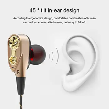 Dual Ratai Stereo Laidinio ausinės 3,5 mm ausines In-Ear Sporto Ausines Su Mic mini Ausinės Ausinių išmaniųjų telefonų