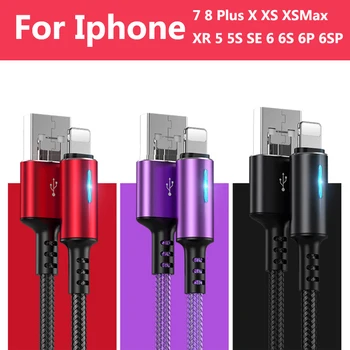 Duomenų USB Kabelis iPhone, Greitas Įkroviklis Įkrovimo Kabelis iPhone 7 8 Plus X XS Max XR 5 5S SE 6 6S Plius Kroviklio Laidą, Skirtą 