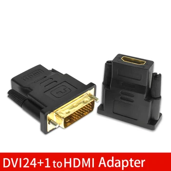 DVI 24+1 HDMI Adapteris Keitiklis 24k paauksuoti Kištuko DVI 24+1 Male HDMI Moterų 1080P Video Konverteris, skirtas PC HDTV Projektorius
