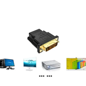 DVI 24+1 HDMI Adapteris Keitiklis 24k paauksuoti Kištuko DVI 24+1 Male HDMI Moterų 1080P Video Konverteris, skirtas PC HDTV Projektorius