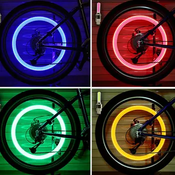 Dviračių LED Šviesos Padangų Vožtuvų Dangtelis Dviračių Flash Light Mountain Road Bike Dviračių Padangos Varantys Žibintai LED Neon Lempos Padengti Ratų