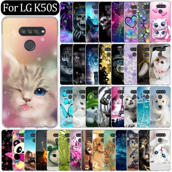 Dėl LG K50S Padengti Silikono Telefoną Atveju LG K50S K5 0 K 50s Galinį Dangtelį Rubisafe Mielas Animacinių filmų Anime Katė Bamperis Coque Apsauginis Krepšys