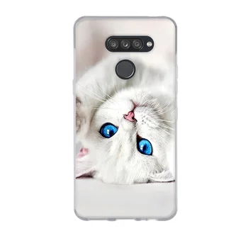 Dėl LG K50S Padengti Silikono Telefoną Atveju LG K50S K5 0 K 50s Galinį Dangtelį Rubisafe Mielas Animacinių filmų Anime Katė Bamperis Coque Apsauginis Krepšys