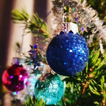 Džiaugsmas-enlife Kalėdų eglutė kamuolys kabo medžio apdaila metalo kalėdų kamuolys spalvinga Kalėdų vakarėlį baldų 24 vnt./1 set
