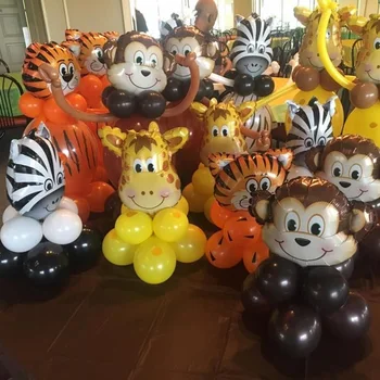 Džiunglių gyvūnų balionas nustatyti gimtadienio dekoracijos vaikams zoo Safari gyvūnų balionai džiunglių šalis dekoro prekes