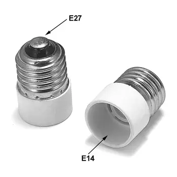 E27 į E14 Adapteris E26 į E14 Lempos Laikiklis Konverteris Maitinimo Adapteris Bazės Lizdas LED Lemputės Pratęsti Plug